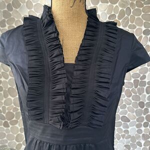 Merona black ruffle front blouse - size Small